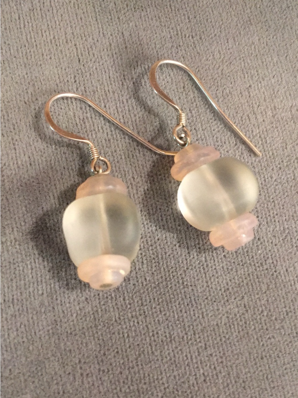 Sterling silver earrings with vintage beads